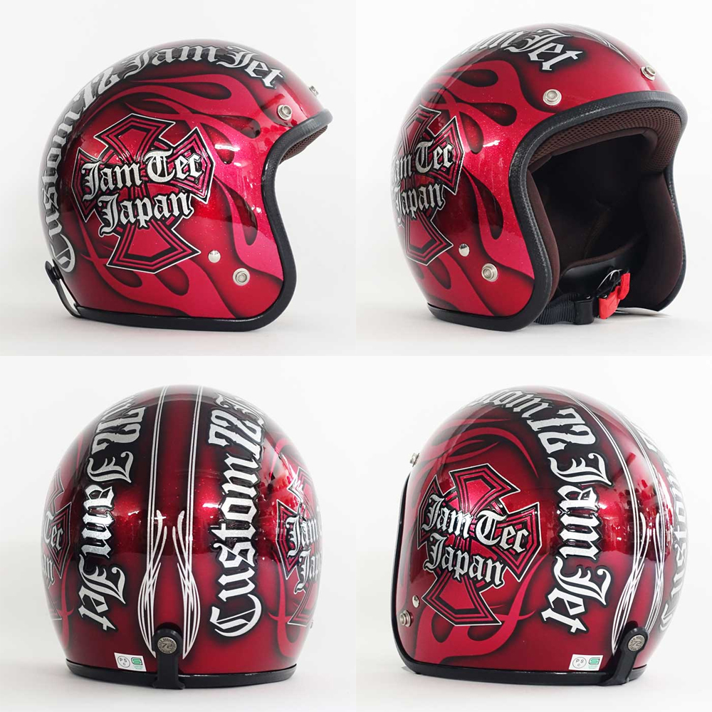 ヘルメット ジェット バイク メンズ レディース ジャムテックジャパン 72JAM IP-1005 New Cross ニュークロス フリーサイズ PSC SG規格 全排気量対応 | 72JAM JET HELMET | 14