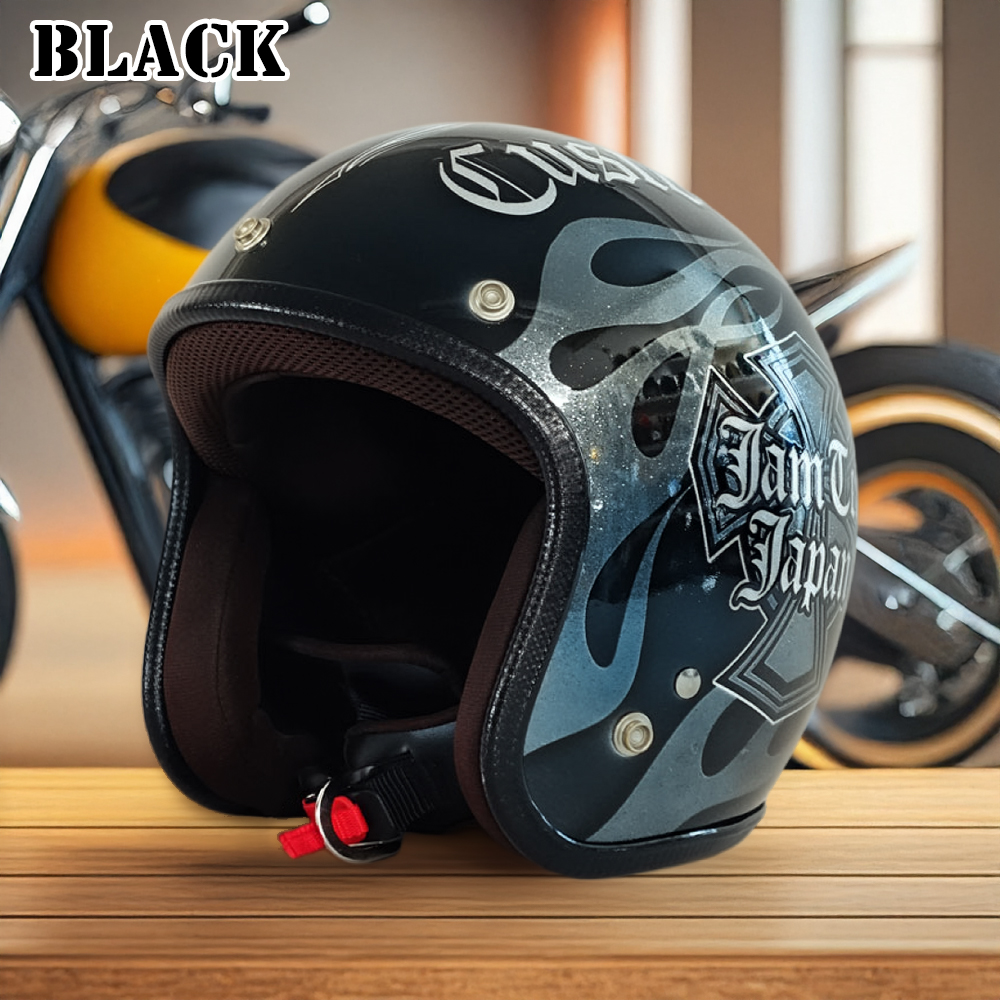 ヘルメット ジェット バイク メンズ レディース ジャムテックジャパン 72JAM IP-1005 New Cross ニュークロス フリーサイズ PSC SG規格 全排気量対応 | 72JAM JET HELMET | 03