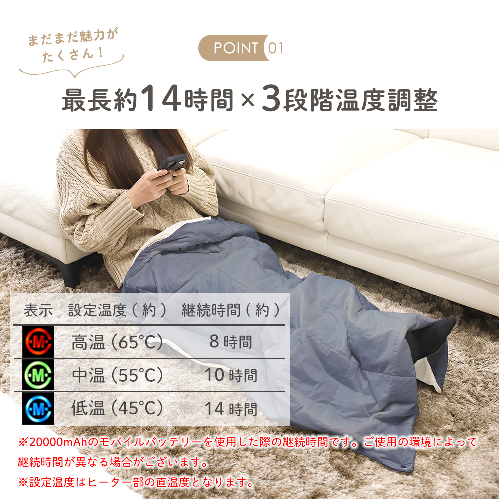 電熱ブランケット 膝掛け めちゃヒート(R)大判サイズ あったか毛布