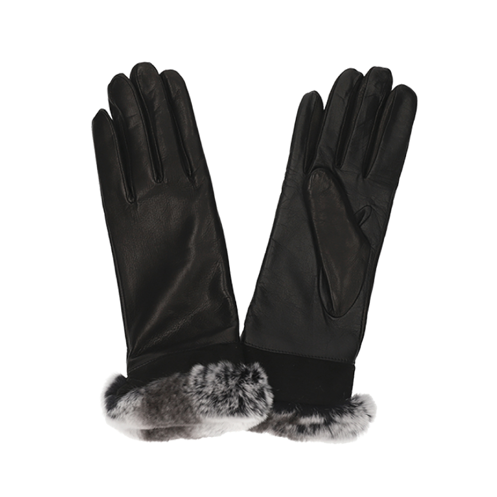 革手袋 レディース カシミヤ100％ スマホ対応 ピアッツインモーダ 羊革 ラビットファー レザーグローブ |  | 03