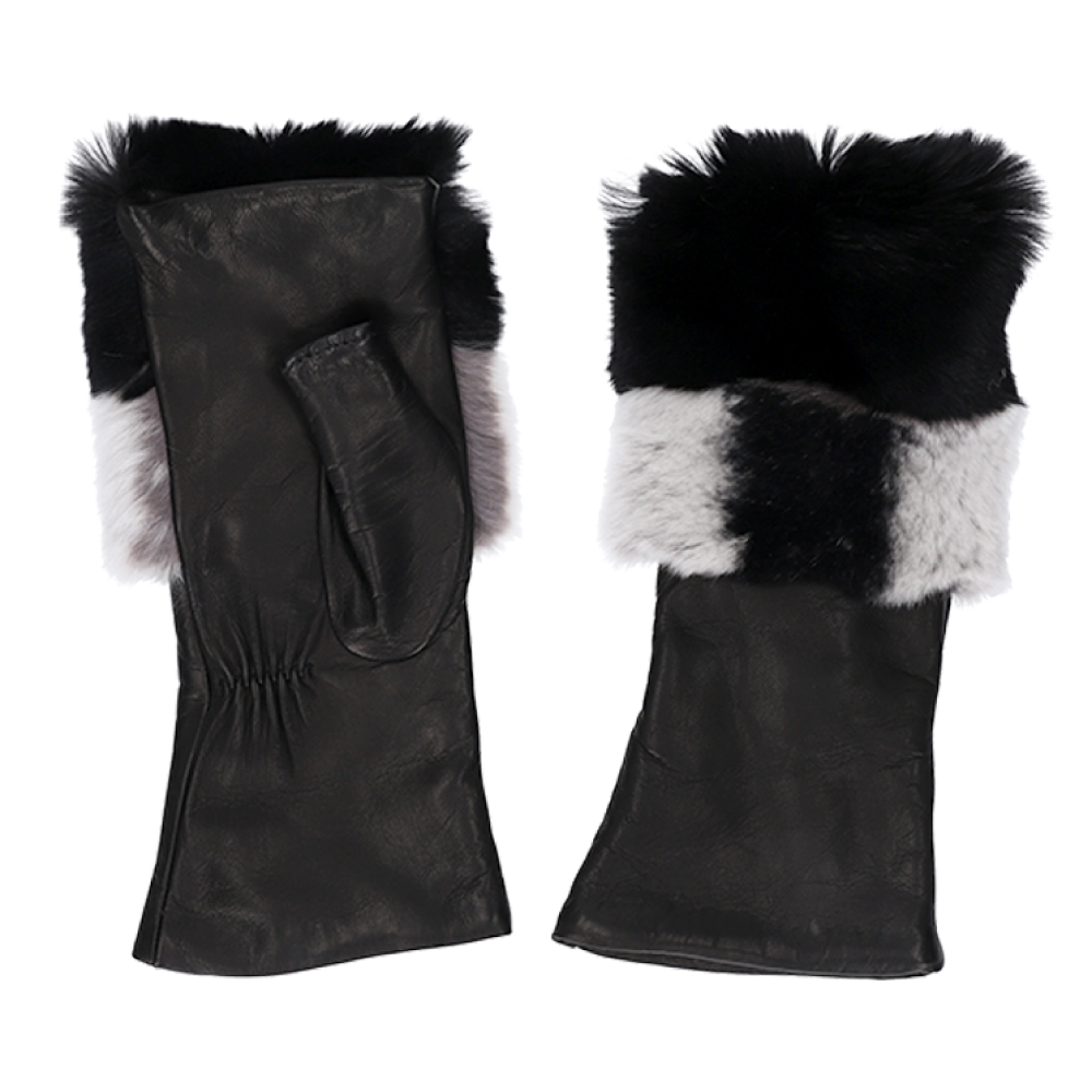 革手袋 レディース スマホ対応 ラビットファー 裏地カシミヤ100％ ピアッツァインモーダ 羊革 レザーグローブ CS |  | 01