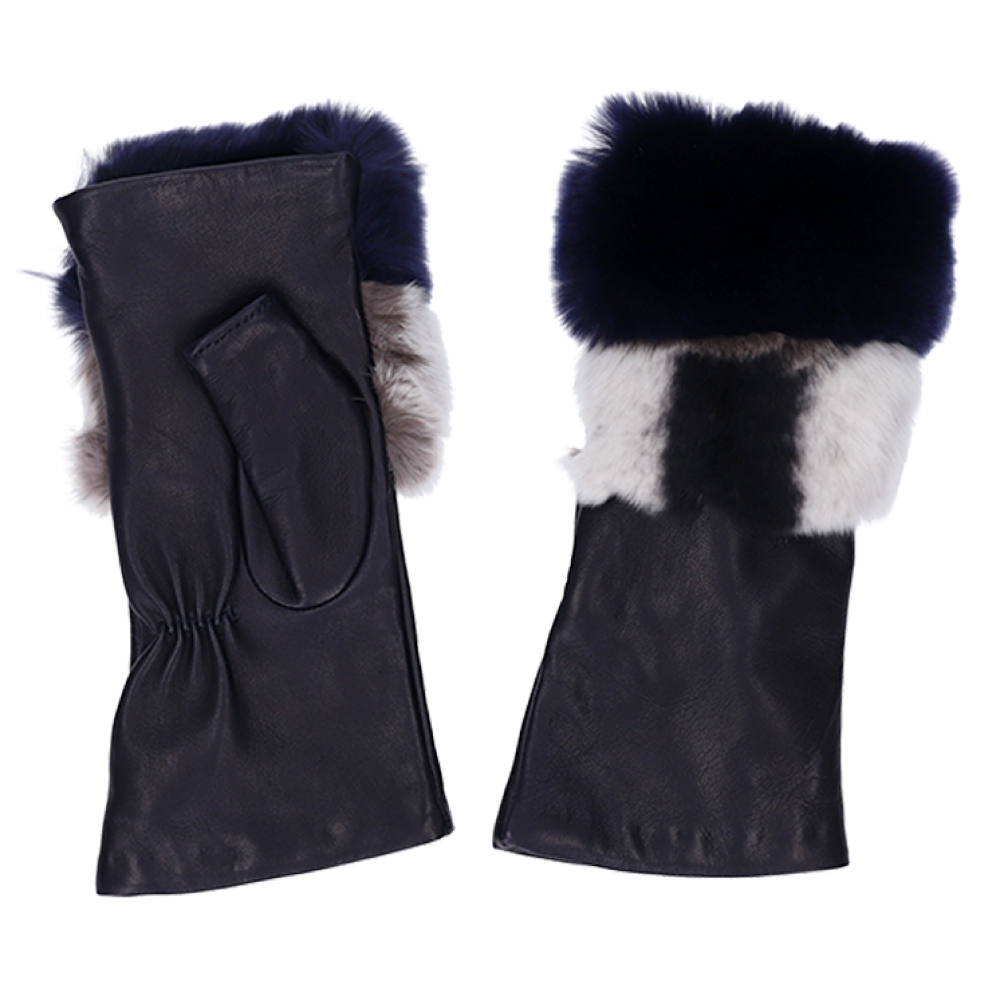 革手袋 レディース スマホ対応 ラビットファー 裏地カシミヤ100％ ピアッツァインモーダ 羊革 レザーグローブ CS |  | 03