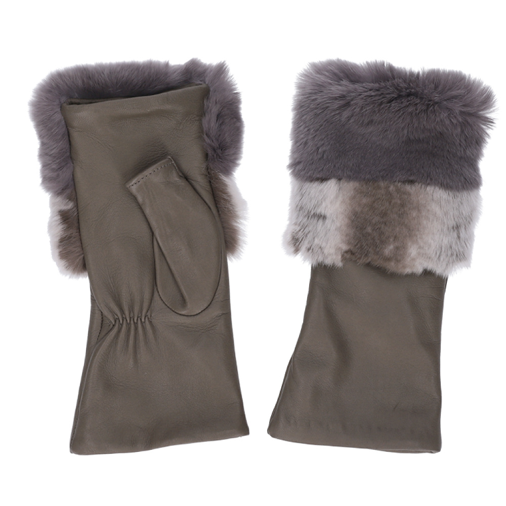 革手袋 レディース スマホ対応 ラビットファー 裏地カシミヤ100％ ピアッツァインモーダ 羊革 レザーグローブ CS |  | 04