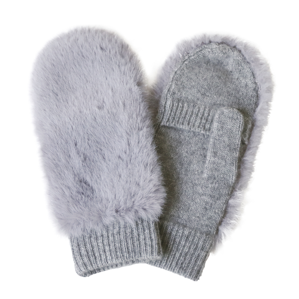 手袋 レディース ミトン ハンドウォーマー カシミヤ100％ 指ぬき ファー付 ブランド ピアッツァインモーダ |  | 02