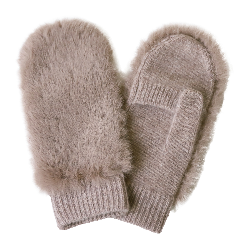 手袋 レディース ミトン ハンドウォーマー カシミヤ100％ 指ぬき ファー付 ブランド ピアッツァインモーダ |  | 05
