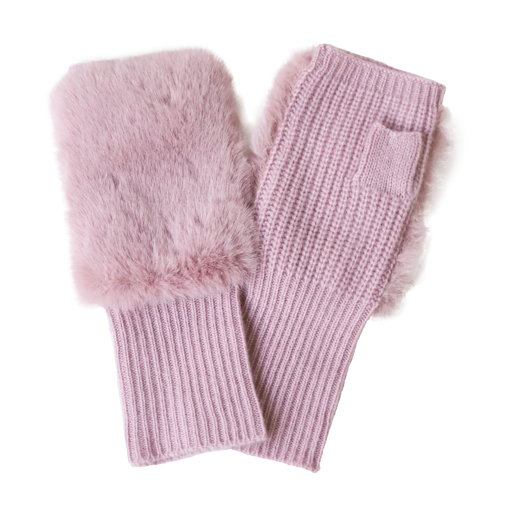 手袋 レディース ハンドウォーマー カシミヤ100％ 指ぬき ファー付 ブランド ピアッツァインモーダ CS |  | 04