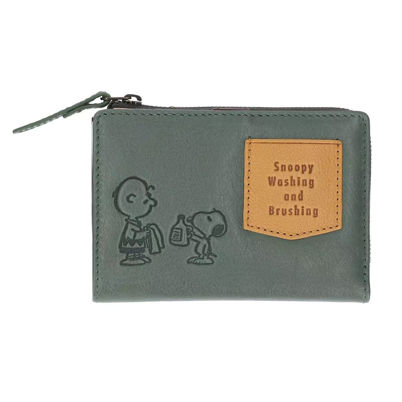 二つ折り財布 レディース スヌーピー WASHING 小銭入れ 本革 牛革 ブランド オープンユアハート PEANUTS | PEANUTS | 01