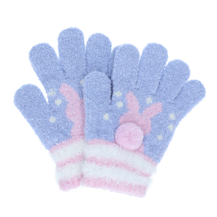 キッズ 手袋 動物 日本製 もこもこ ふわふわ あったか うさぎ 兎 オレンジボンボン フリーサイズ |  | 04