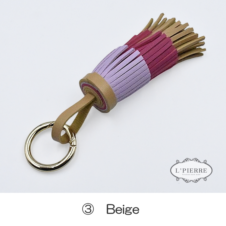 カラフルタッセル カンカン3段 キーホルダー リング バッグ