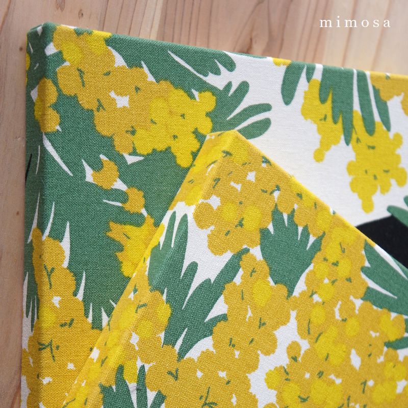ファブリックパネル MIMOSA ミモザ 20×20cm 2枚セット イエロー 春