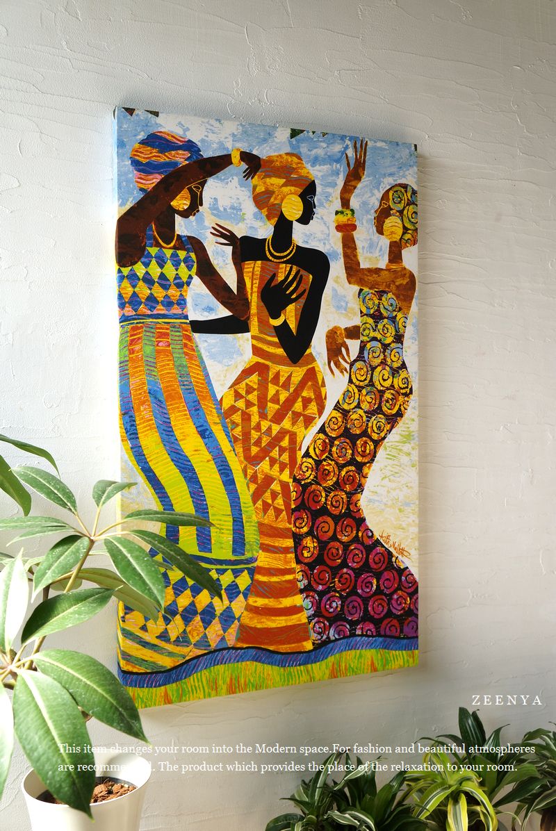 ZEENYA ジーニャ ファブリックパネル モダン 90×52cm