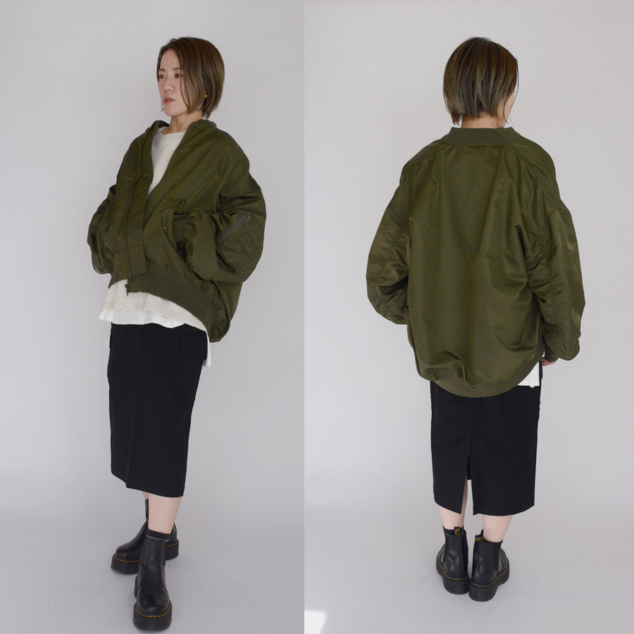 サテン ワイド MA-1 オーバーサイズ ジャケット ダウン コート