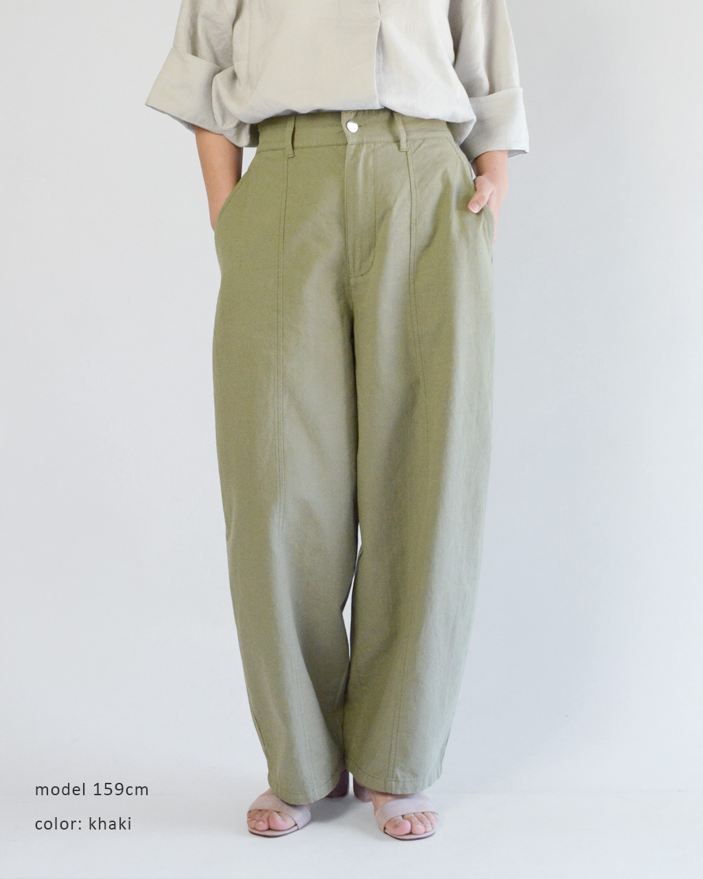 新作 New】パンツ レディース ボトムス カーブパンツ 綿麻 リネン 
