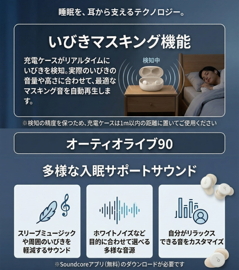 アンカー A30 Anker Soundcore Sleep 完全ワイヤレスイヤホン D1301N21