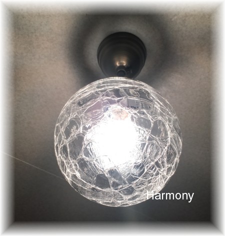 ひび割れガラス丸S 天井付けシーリングランプ 【日本製 アンティーク