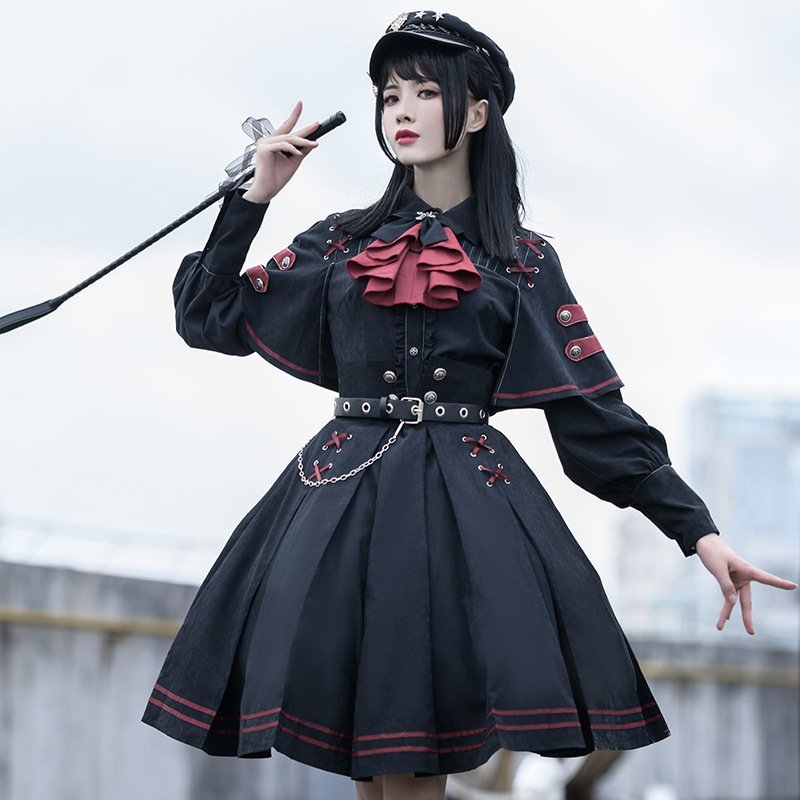 ワンピース コスプレ 衣装 制服 軍服 ゴスロリロリータ 軍ロリ セットアップ ワンピース ブラウス スカート :at03885:alita - 通販  - Yahoo!ショッピング