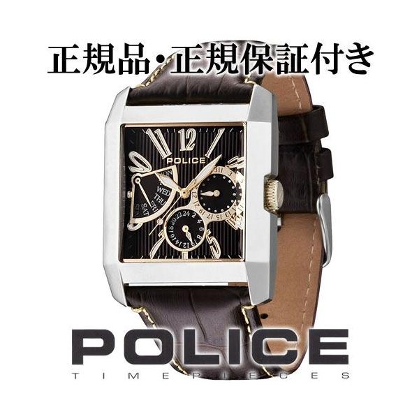 POLICE 腕時計 メンズ ブランド ポリス キングスアベニュー ブラック ゴールド 革ベルト メンズ腕時計 POLICE