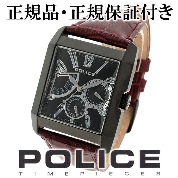 POLICE 腕時計 メンズ ブランド ポリス キングスアベニュー ブラック 革ベルト メンズ腕時計 POLICE