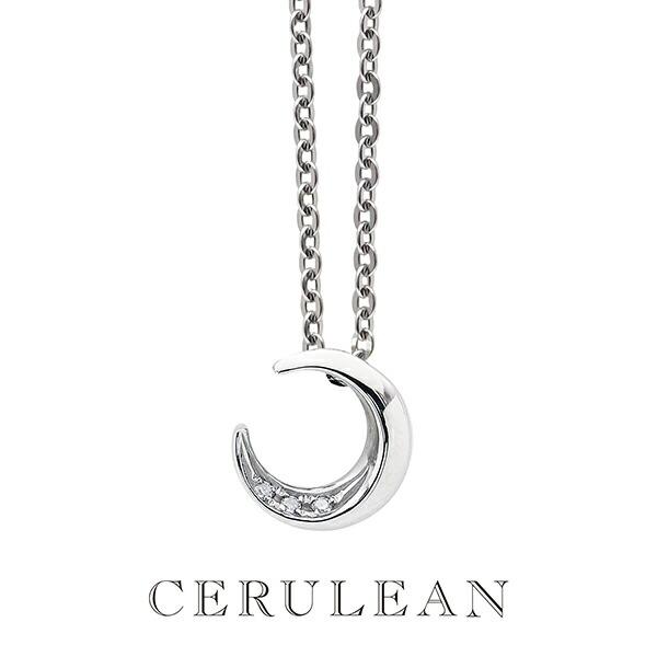 CERULEAN ダイヤモンド 三日月 ステンレス ネックレス レディースネックレス 金属アレルギーフリー ペンダント アクセサリー ムーン 月 レディース