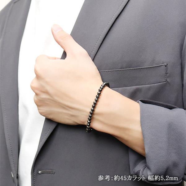 48カラット 天然ブラックダイヤモンド 高品質 ブレスレット 5.3mm 18.5