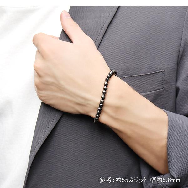 56カラット 天然ブラックダイヤモンド 高品質 ブレスレット 5.8mm 18cm 56カラット 天然ブラックダイヤモンド 高品質 ブレスレット 5.8mm 18cm