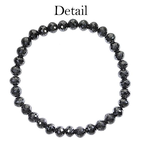 65カラット 天然ブラックダイヤモンド 高品質 ブレスレット 6.2mm 18cm