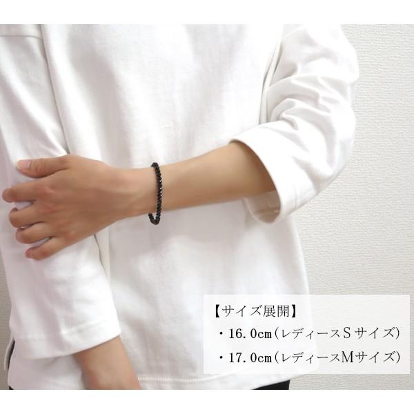 ブラックスピネル ブレスレット レディース 最高級 5mm 16-17cm