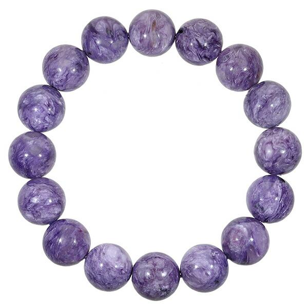 在庫処分　高品質　大玉　天然石チャロアイト約13.5㍉　ブレスレット チャロアイト ブレスレット 13mm 18.5cm メンズM レディースL サイズ