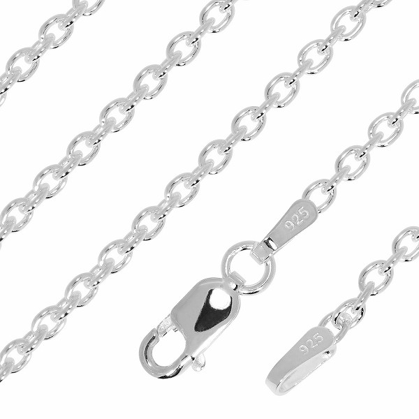 シルバーチェーン 925 ネックレスチェーンのみ あずき 小豆 50cm 幅約
