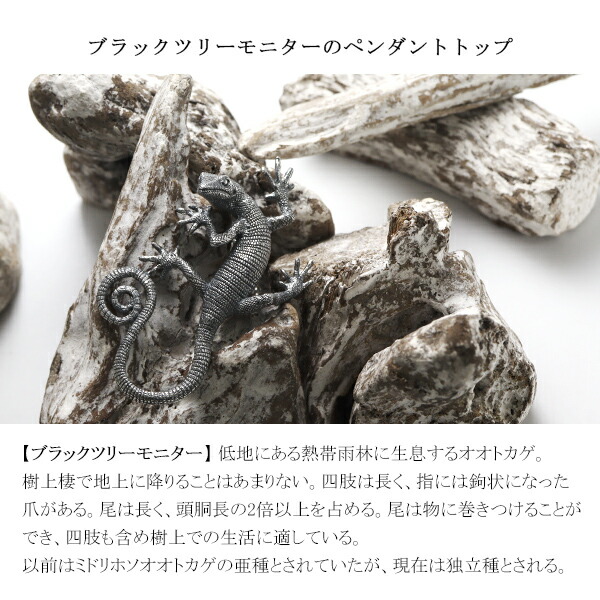 Cold I's ブラック ツリーモニター ペンダントトップ ネックレス