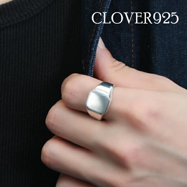 Clover925 印台リング 7〜23号 指輪 リング シルバー925 シグネットリング ピンキーリング サムリング 小指 親指 プレート シルバー シルバーリング