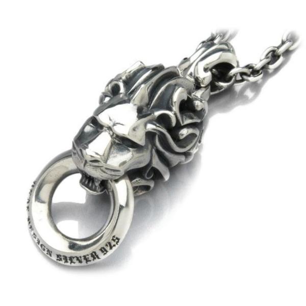 H*i様 DEAL DESIGN シルバー925 ライオンヘッドペンダント ライオン ヘッド リング ペンダント トップ ネックレス シルバー 925