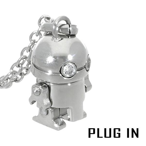 PLUG IN ステンレス ロボット ネックレス ペンダント サージカルステンレス 金属アレルギー アレルギーフリー ステンレスネックレス 機械 人形 無機質