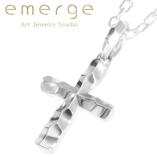 emerge エマージュ ランダム エッジ クロス ペンダント M チェーン付き 