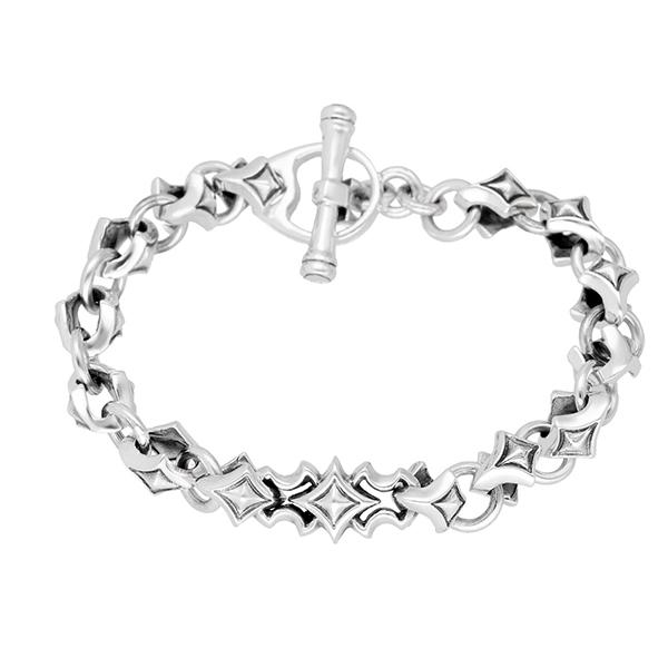 デザインチェーン マンテル ブレスレット シルバーブレスレット ゴシック ロック シルバー チェーン シルバーブレス