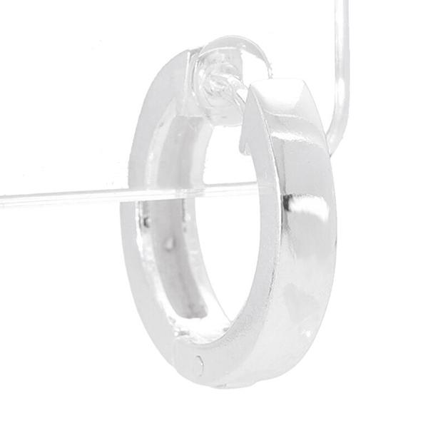 シンプル シルバー フープピアス 15mm×3mm 2P 両耳用 シルバーピアス リングピアス 中折れ式 丸型 ユニセックス | ブランド登録なし | 01