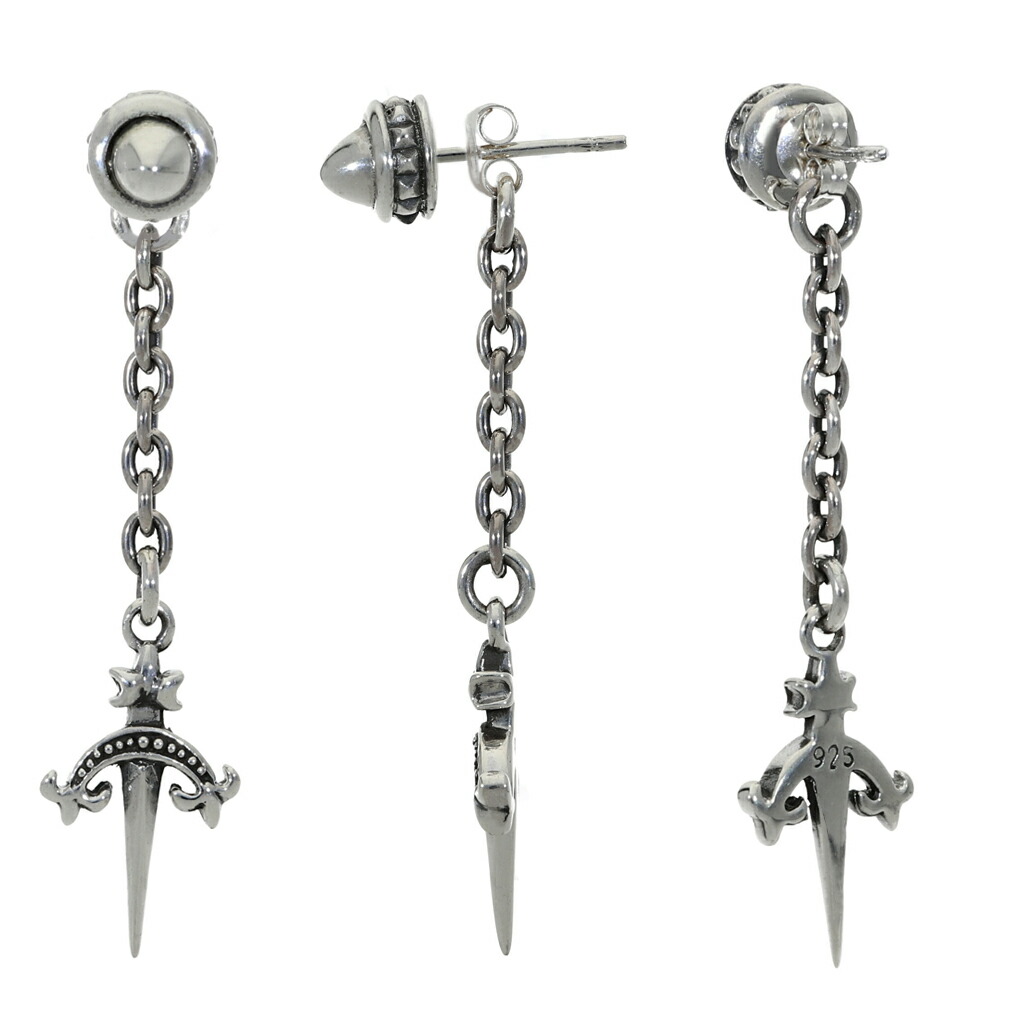 ソード チェーンピアス 1P 片耳用 ピアス シルバー925 ロングピアス