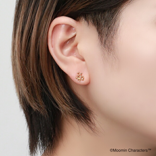 MOOMIN（ムーミン） リトルミイ ピアス 金のリーフ シルバー 2P 両耳