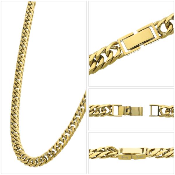 クレイジーエンジェル 喜平ネックレス 6面ダブル ゴールド 幅6.5mm