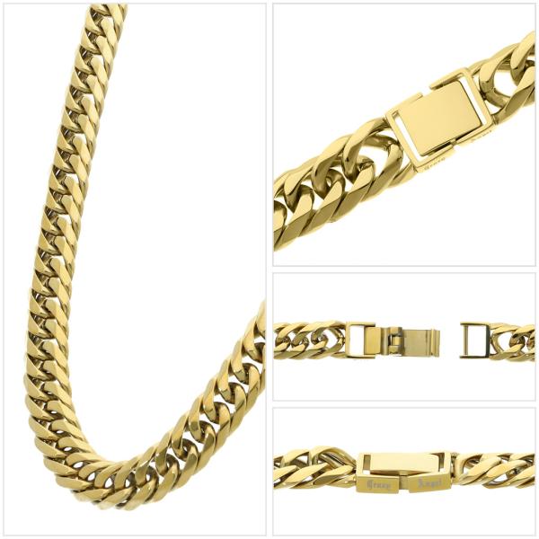 クレイジーエンジェル 喜平ネックレス 6面ダブル ゴールド 幅10mm 50cm サージカルステンレス ネックレスチェーン ブランド Crazy Angel ステンレス 関連画像4