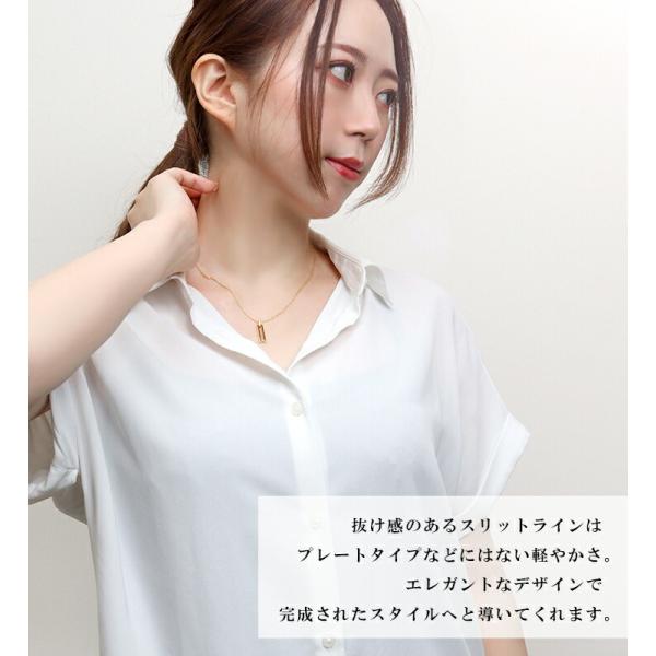 ネックレス レディース ゴールド スリット 金 コーティング 24金 23金 K24 K23 シンプル バー 棒 ペンダント 女性 おしゃれ