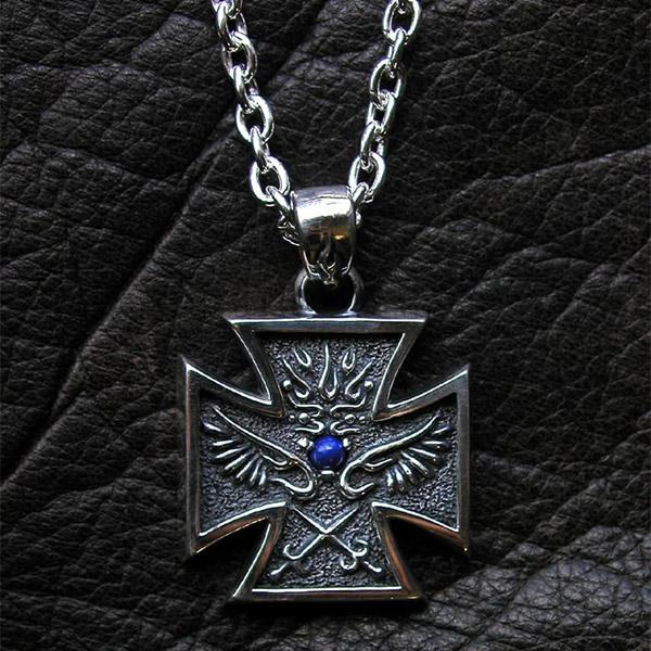Give Me a Wing アイアン クロス ペンダント ペンダントトップ チェーンなし メンズ シルバー トップ ヘッド ネックレストップ シルバー925 天然石