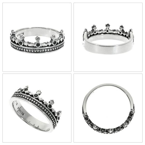 K-SMITH（ケースミス） ブラック クラウン リング 7〜19号 シルバー