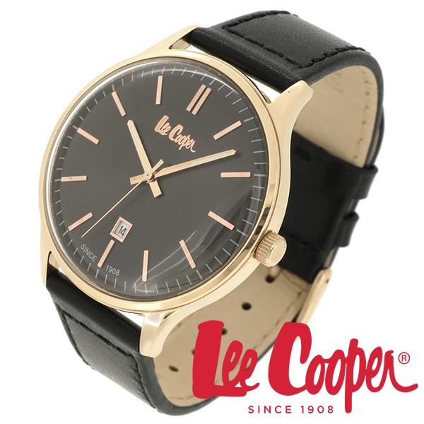 Lee Cooper リークーパー 腕時計 メンズ ブランド 本革ベルト ブラック ローズゴールド LC06290.451 時計 Lee Cooper リークーパー