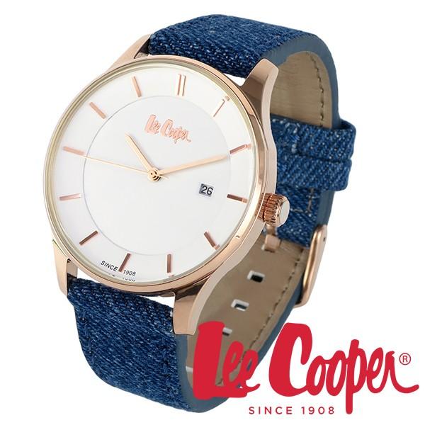 Yahoo! Yahoo!ショッピング(ヤフー ショッピング)Lee Cooper リークーパー 腕時計 メンズ ブランド ファブリック レザーベルト LC6861.439 ホワイト ピンクゴールド カレンダー