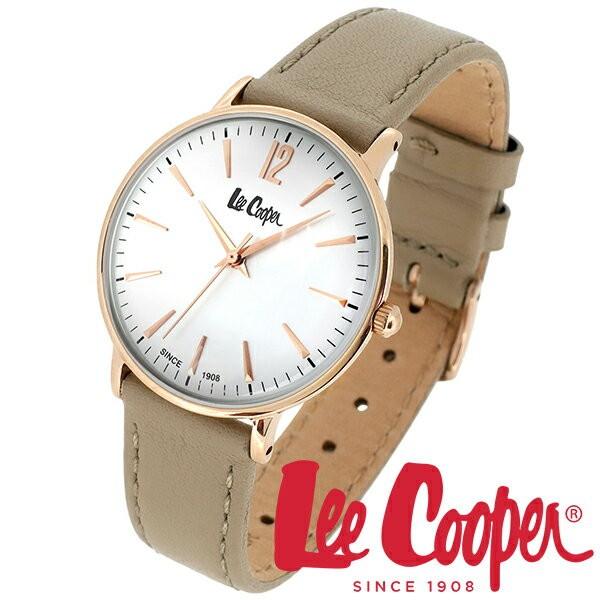 Lee Cooper リークーパー 腕時計 レディース ブランド レザーベルト ベージュ LC6378.437 時計 Lee Cooper リークーパー