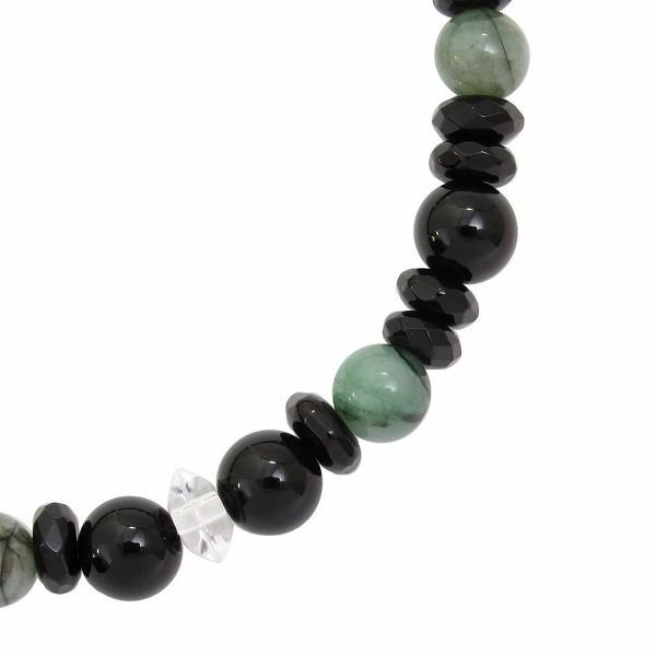 エメラルド ブレスレット パワーストーン メンズ オニキス 6mm 18-19cm