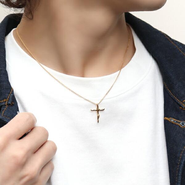 MONGO 流線 クロス ネックレス シルバー925 K18 18金 ゴールド 