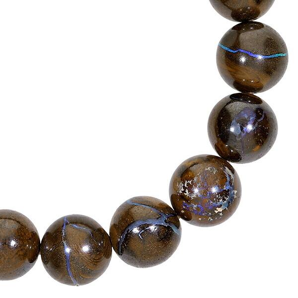 ボルダーオパール ブレスレット 12mm 19.5cm メンズL レディースLL