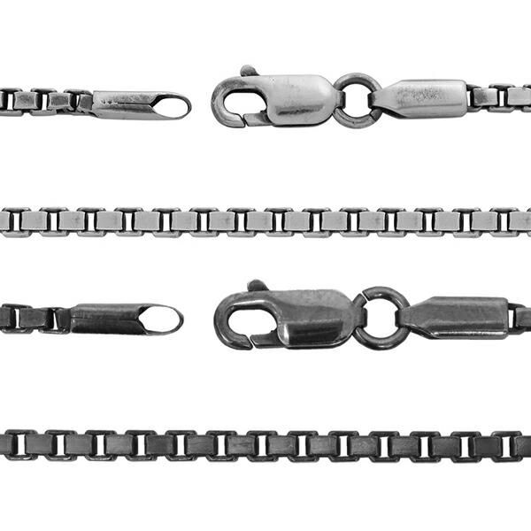 シルバー 925 ベネチアンチェーン 幅2.2mm 長さ50cm 未使用 シルバーチェーン ネックレス チェーン いぶしベネチアンチェーン 幅約
